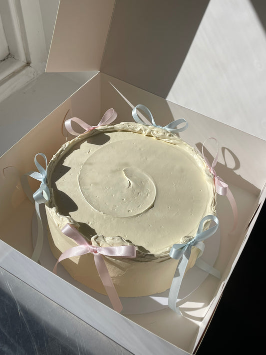 Gender Reveal Bow Cake