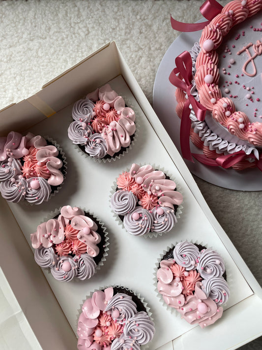 Colourful Piped Cupcakes